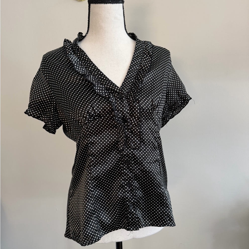 Black and White Polka Dot Blouse